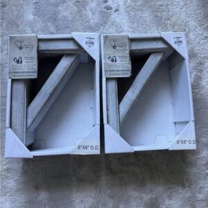 White Rustic Farmhouse Wall Brackets , Real Wood, 2 pack